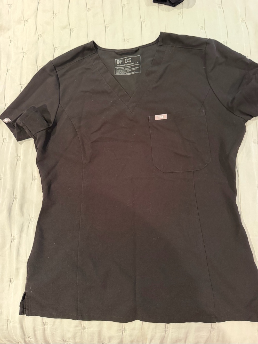 Figs Black Catarina Slim Scrub Top - medium